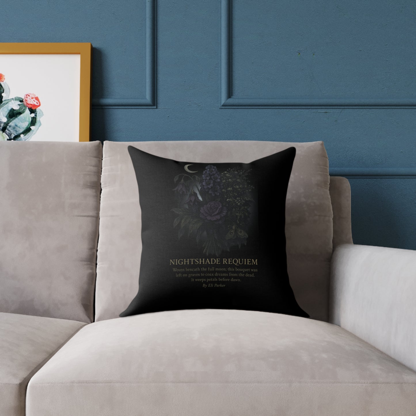 Canvas Pillow -  Haunted Bouquet Collection - Nightshade Requiem