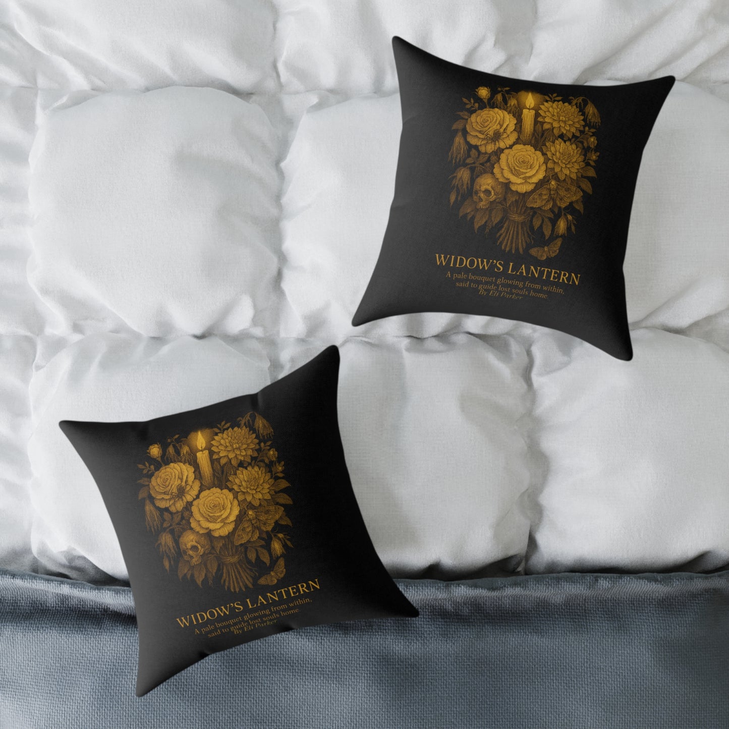 Canvas Pillow -  Haunted Bouquet Collection - Widow's Lantern