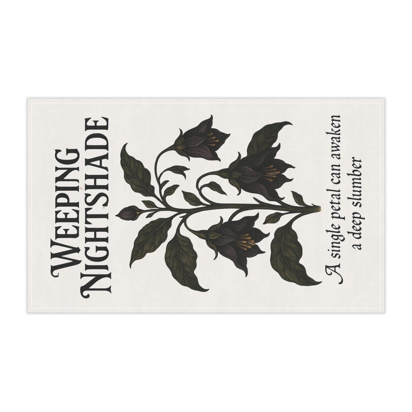 Cursed Botanical Tea Towels - Weeping Nightshade Design, Kitchen Decor, Rustic Home, Gift for Plant Lovers, Nature-Inspired