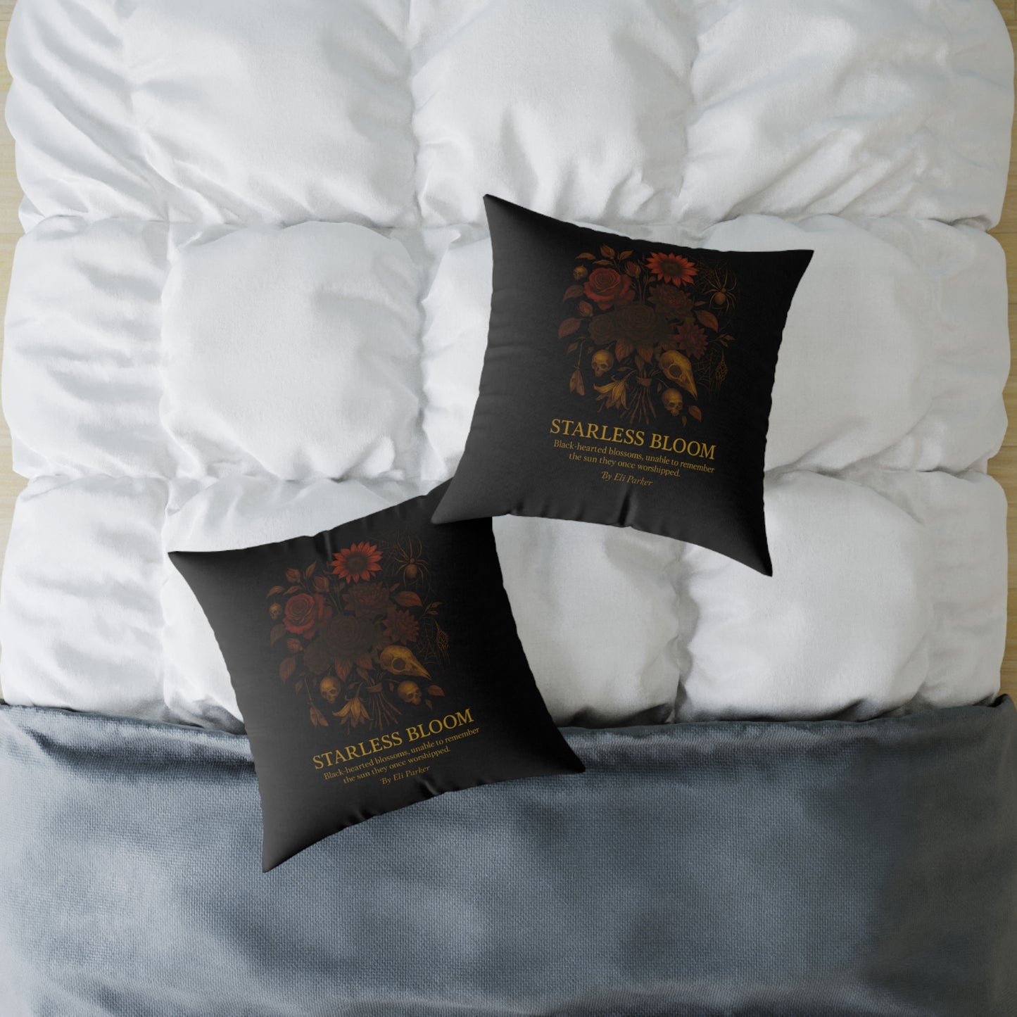 Canvas Pillow -  Haunted Bouquet Collection - Starless Bloom