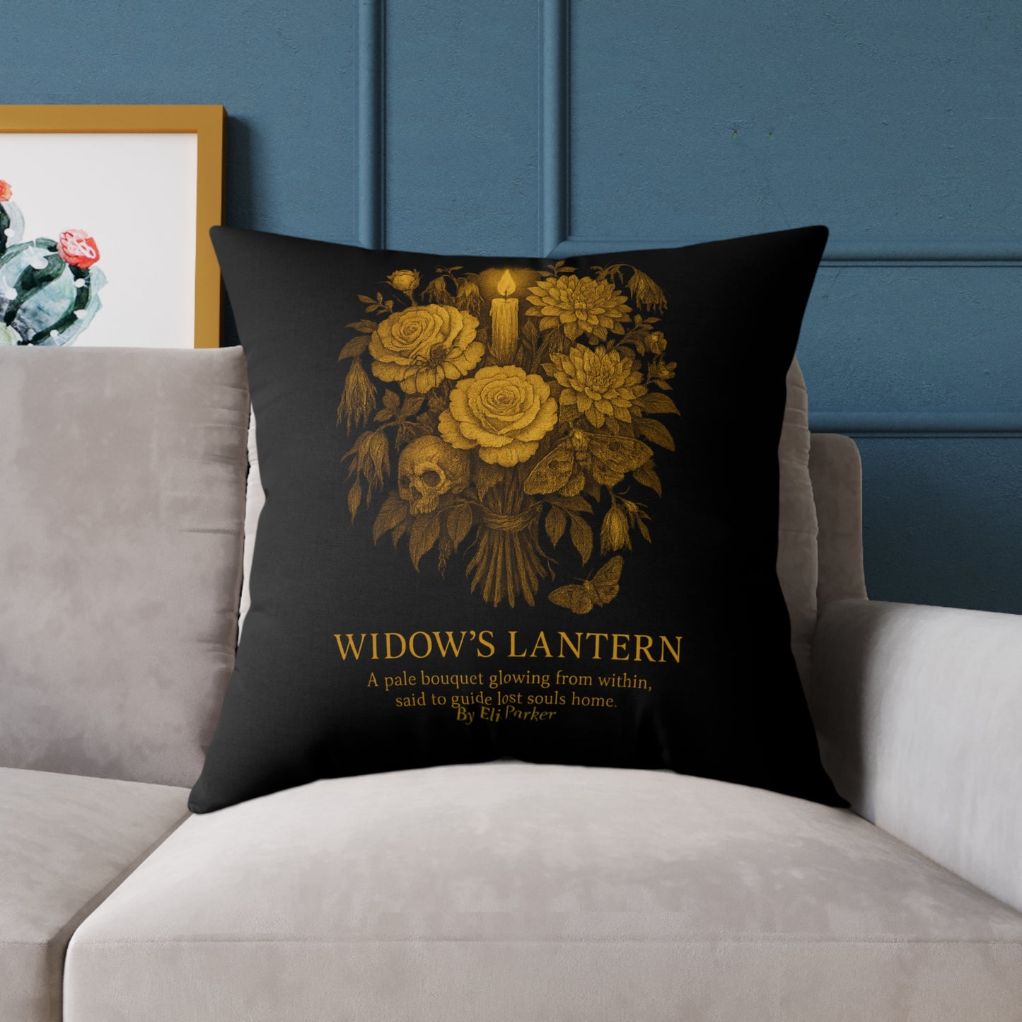 Canvas Pillow -  Haunted Bouquet Collection - Widow's Lantern