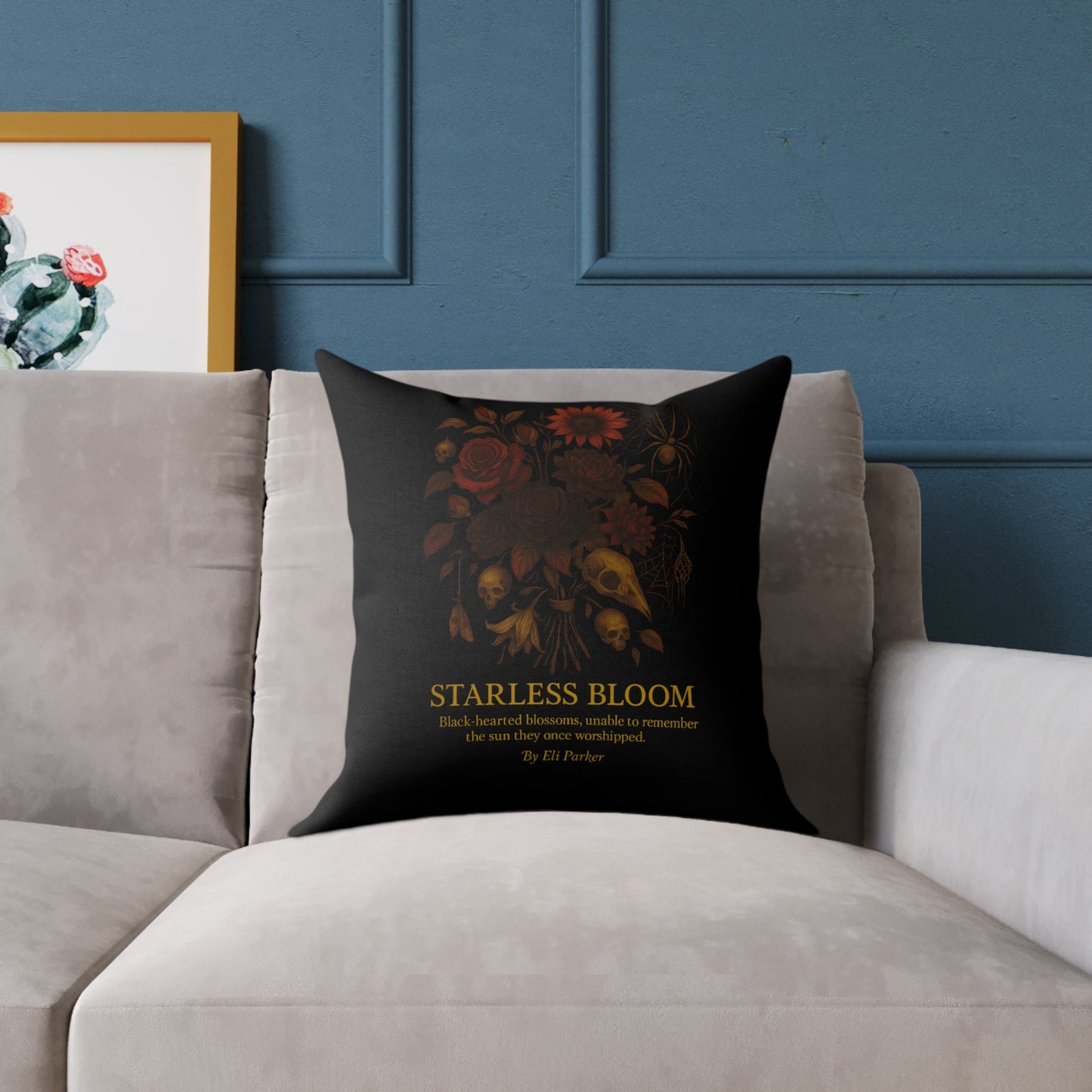 Canvas Pillow -  Haunted Bouquet Collection - Starless Bloom