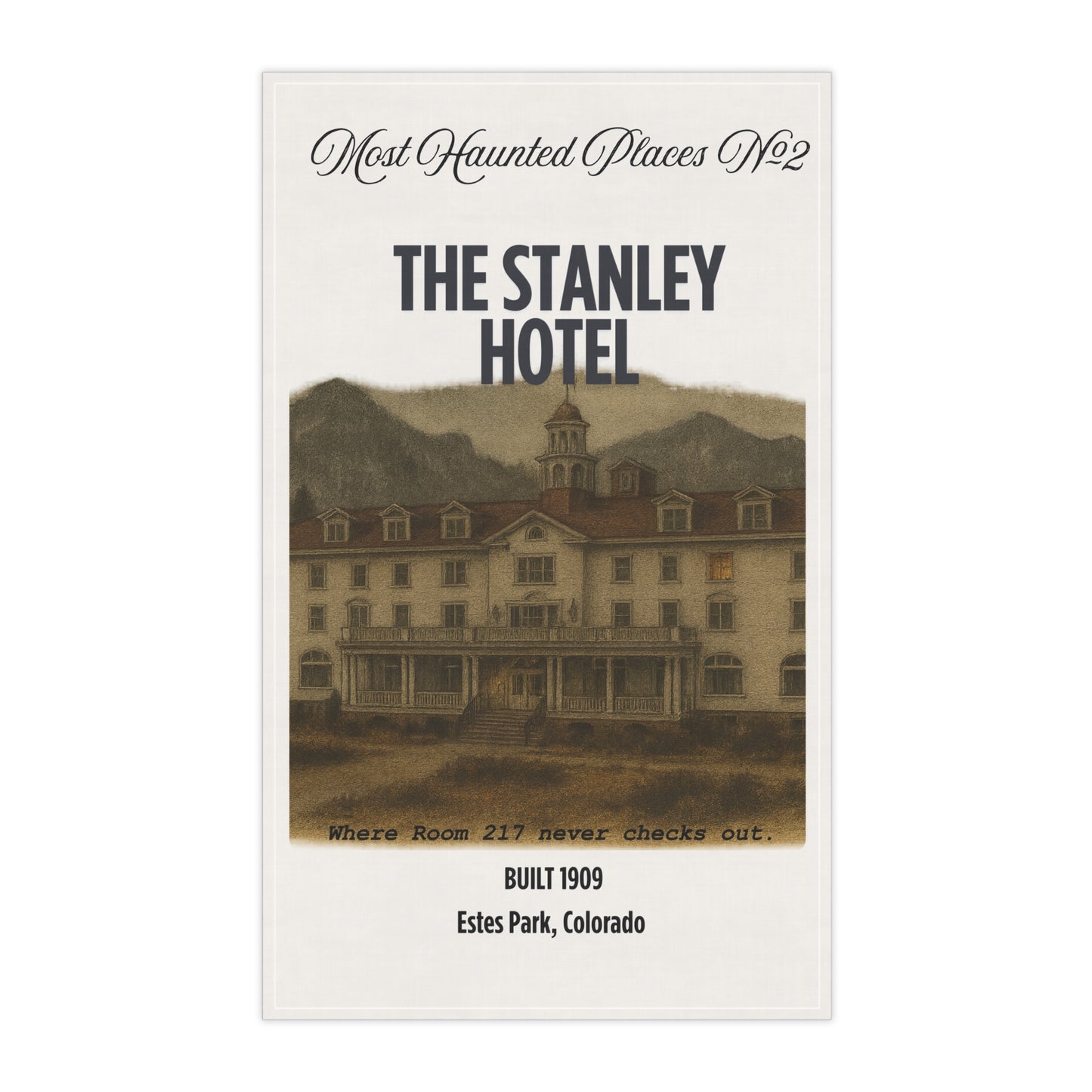 The Most Haunted Places Collection-The Stanley Hotel, Rustic Kitchen Towels, Gift for Ghost Lovers