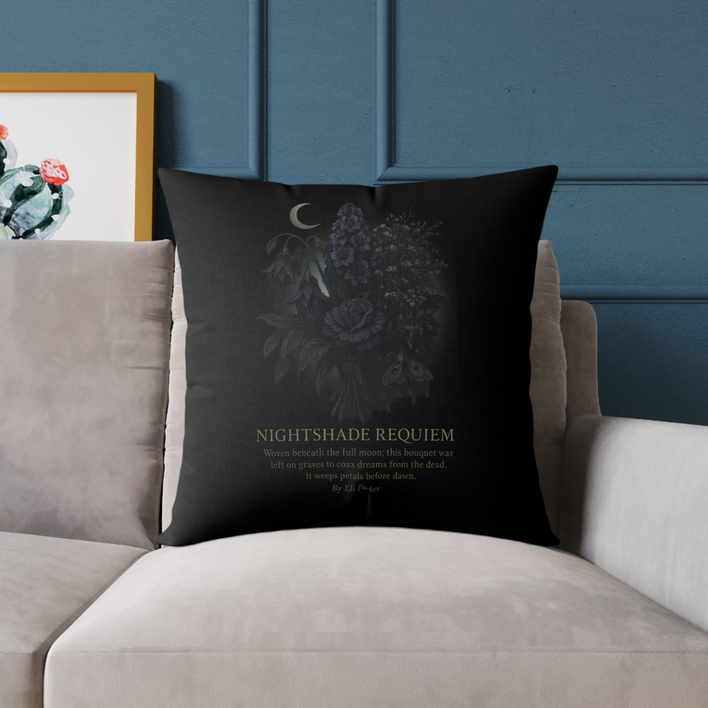 Canvas Pillow -  Haunted Bouquet Collection - Nightshade Requiem