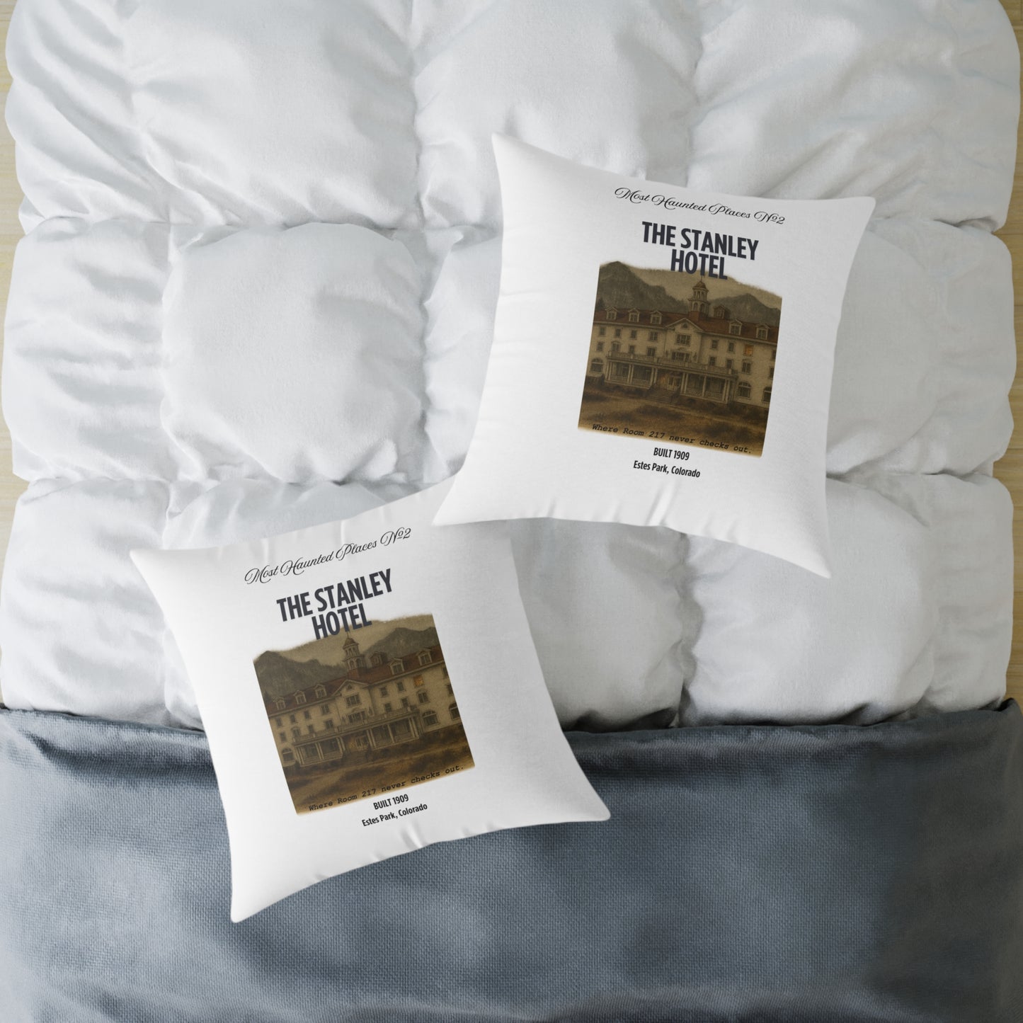 Canvas Pillow - The Most Haunted Collection Stanley Hotel - Rustic Home Decor Accent