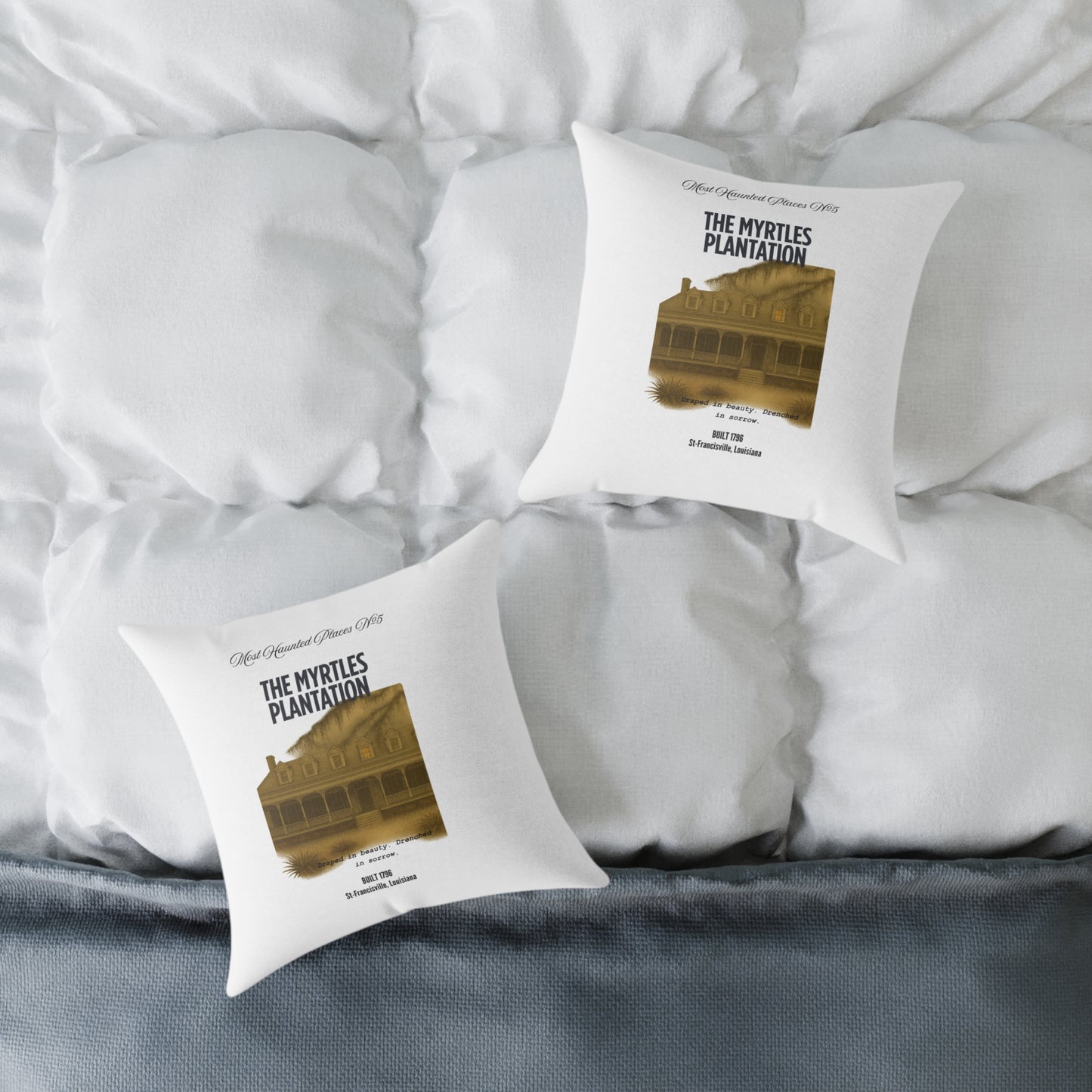 Canvas Pillow - The Most Haunted Collection -The Myrtles Plantation - Rustic Home Decor Accent