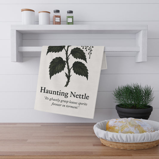 Cursed Botanical -Elegant Haunting Nettle Tea Towels - Unique Kitchen Decor, Gift for Plant Lovers, Homewarming Present, Eco-Friendly