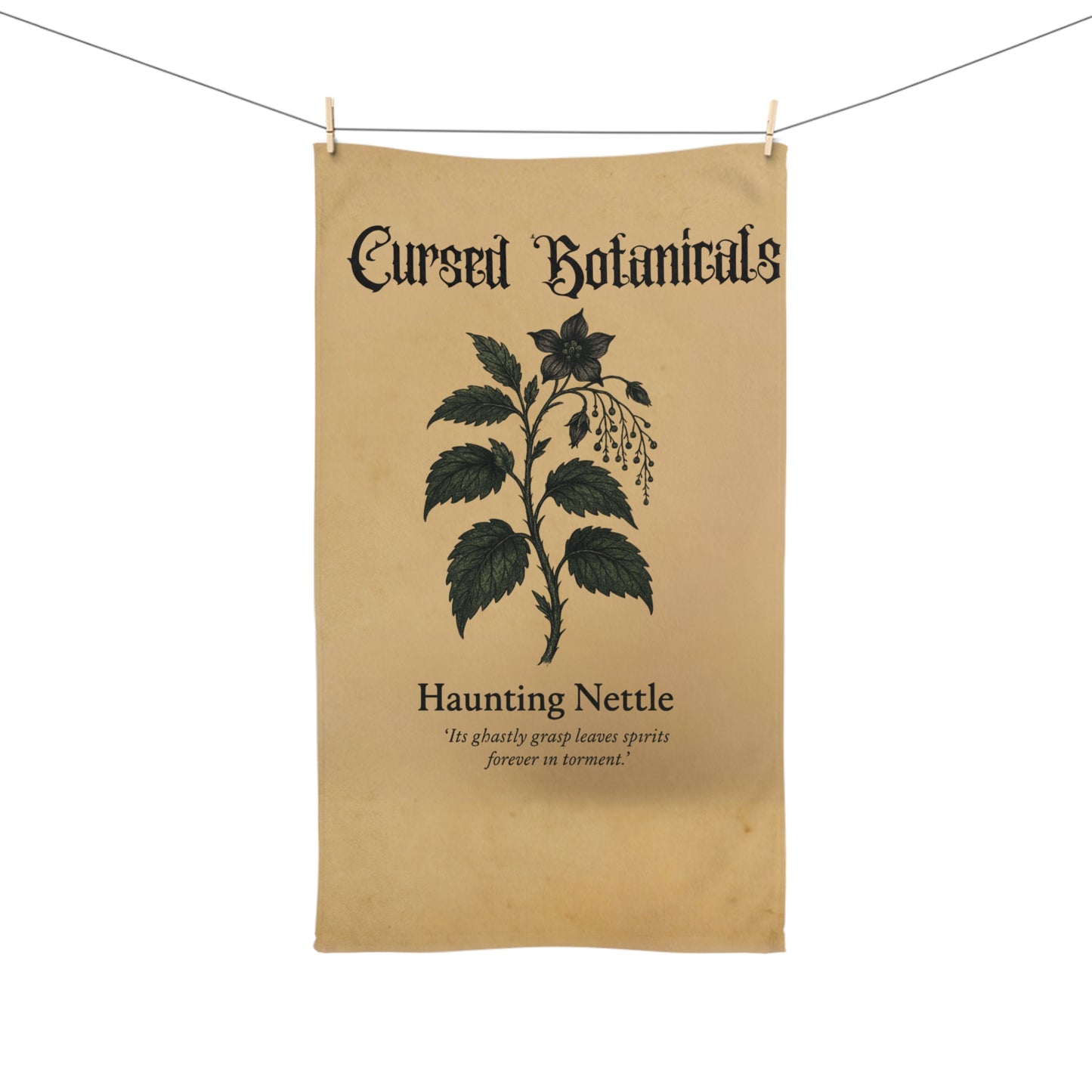 Hand Towel -Cursed Botanicals Collection- Haunting Nettle Design