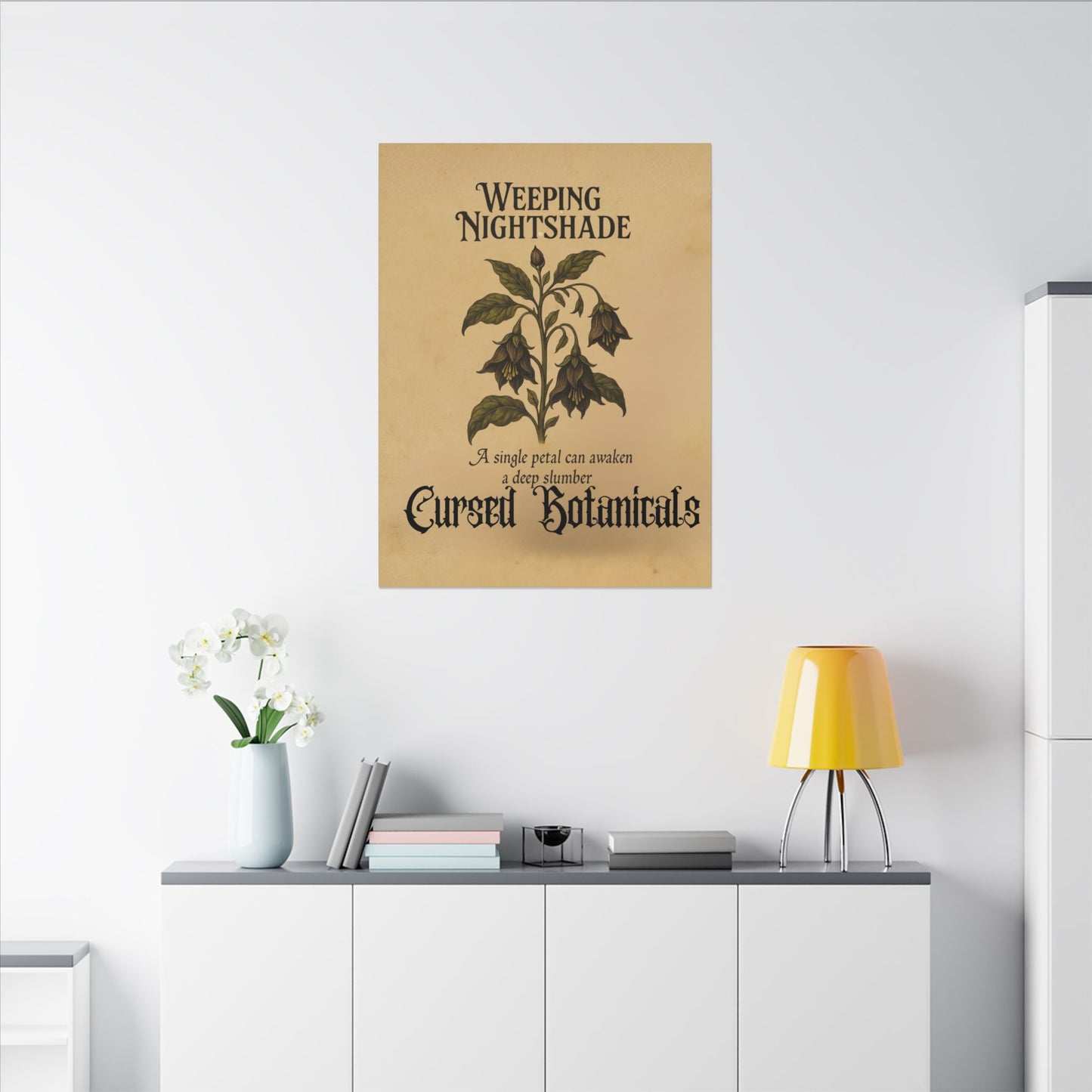Canvas Wall Art - Cursed Botanicals Collection - Weeping Nightshade Gothic Boho Halloween Decor