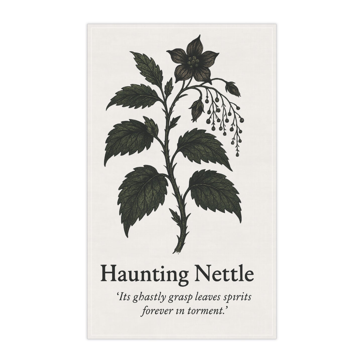 Cursed Botanical -Elegant Haunting Nettle Tea Towels - Unique Kitchen Decor, Gift for Plant Lovers, Homewarming Present, Eco-Friendly