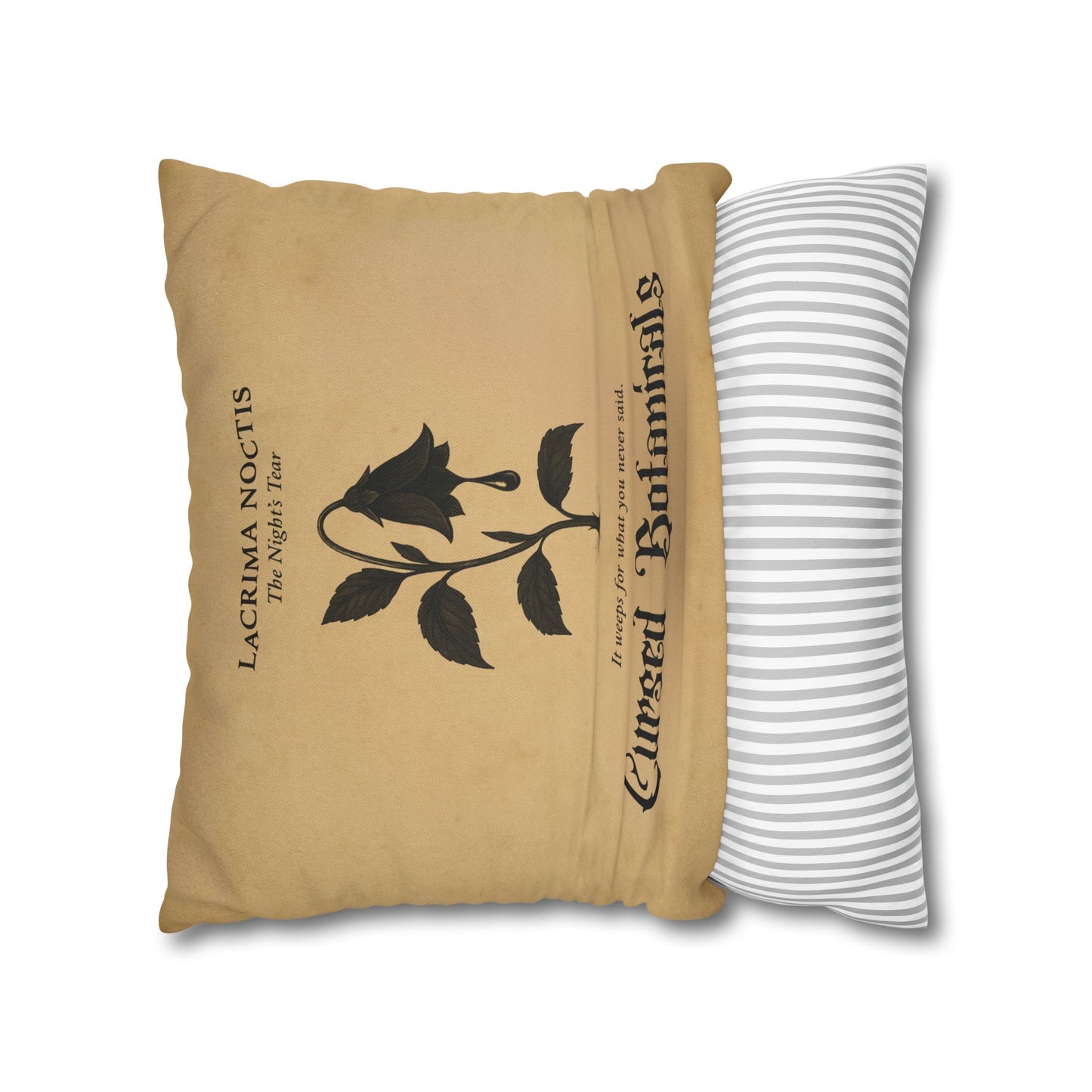 Square Pillowcase, Cursed Botanicals- Night's Tear, Spooky Fall Autumn Aesthetic Eerie Design