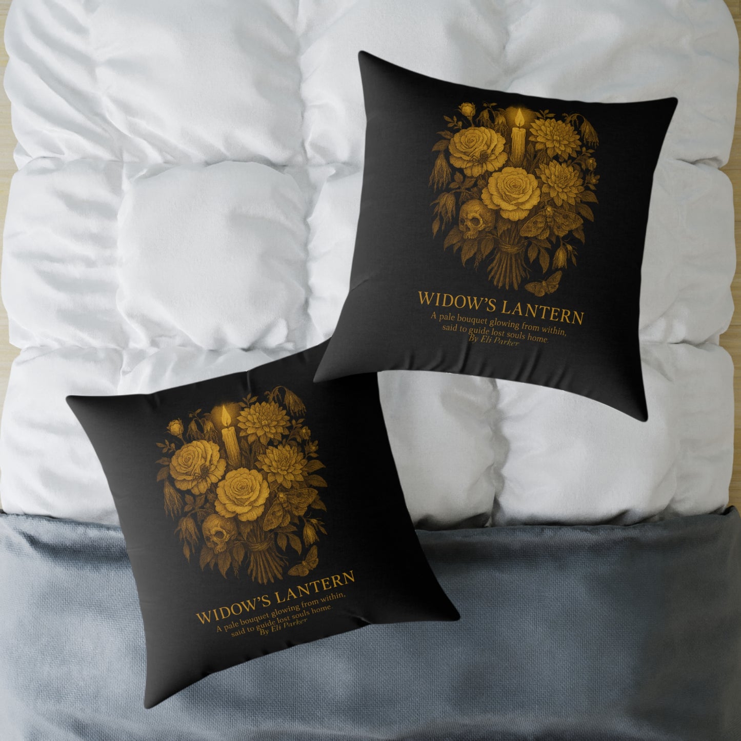 Canvas Pillow -  Haunted Bouquet Collection - Widow's Lantern