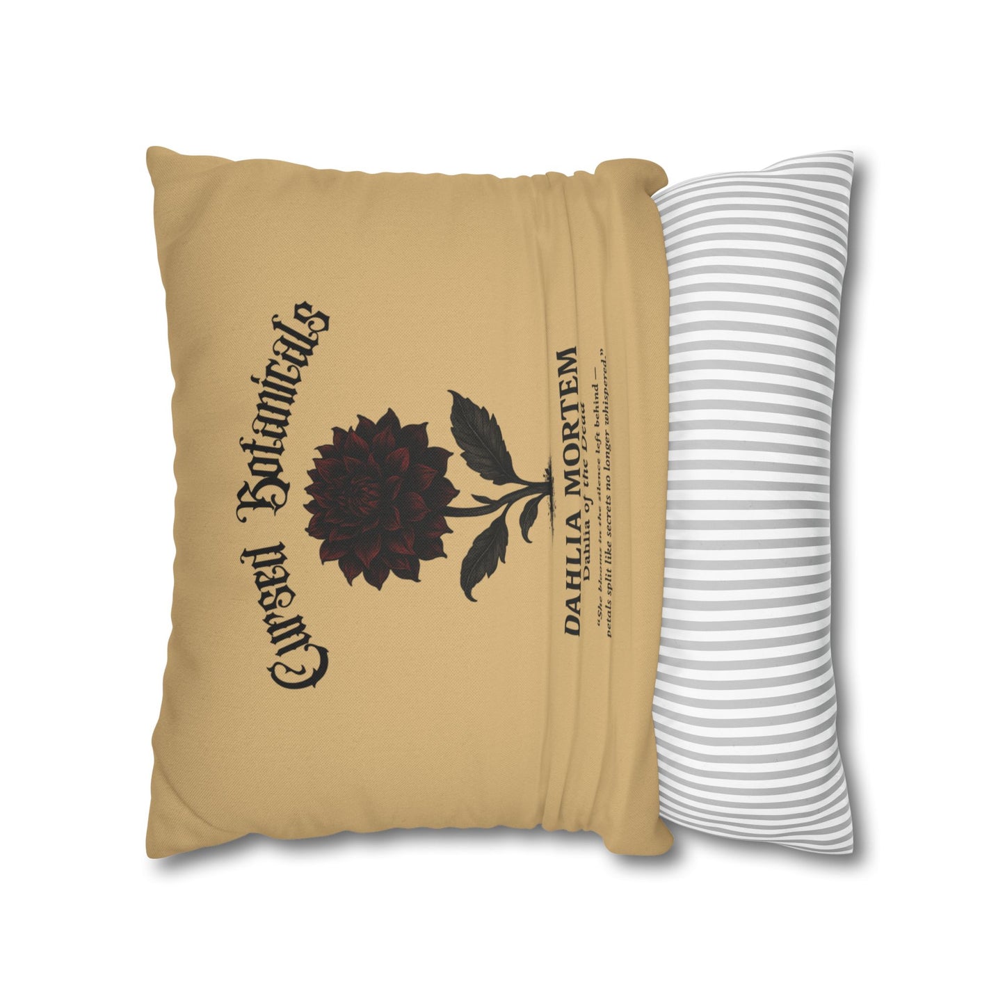 Square Pillowcase, Cursed Botanicals- Dahlia, Spooky Fall Autumn Aesthetic Eerie Design