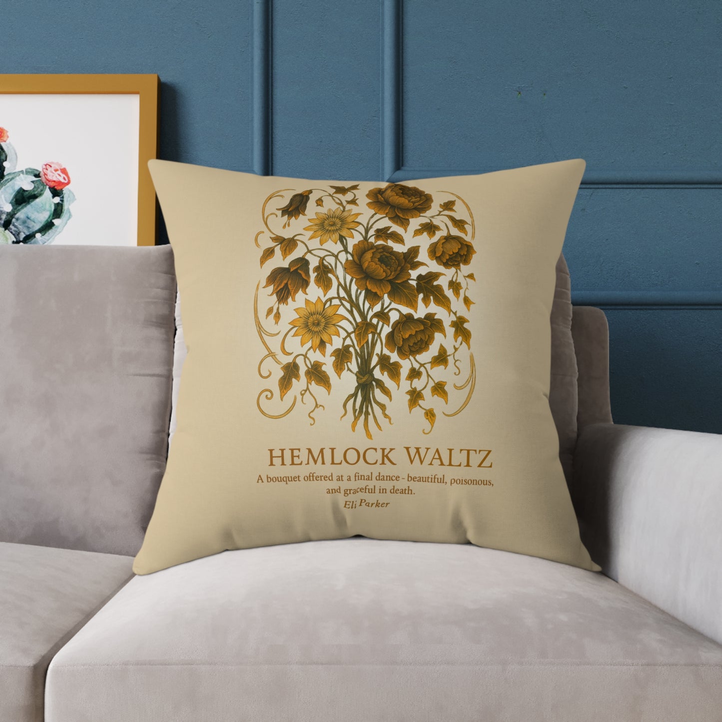 Canvas Pillow -  Haunted Bouquet Collection - Hemlock Waltz