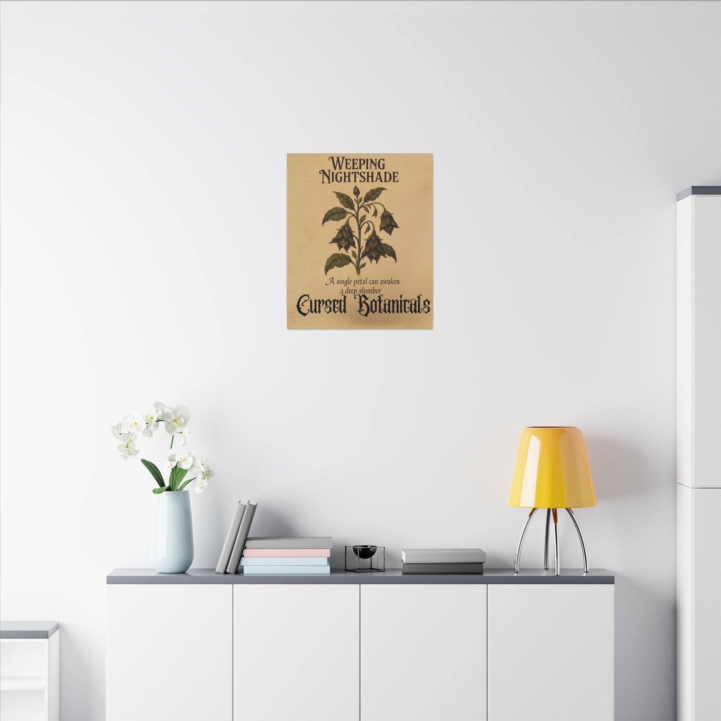 Canvas Wall Art - Cursed Botanicals Collection - Weeping Nightshade Gothic Boho Halloween Decor