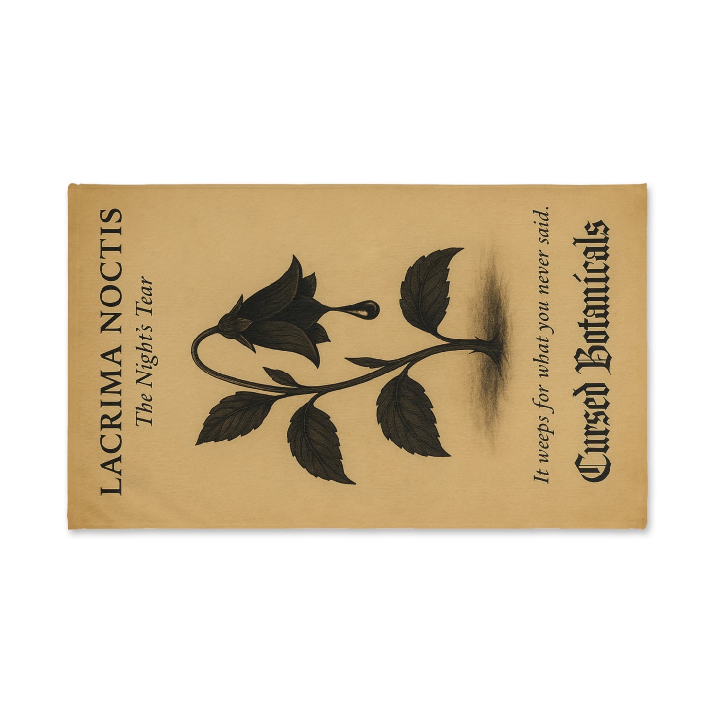 Hand Towel - Cursed Botanicals Collection- Night's Tear, Design, Gothic Home Decor,
