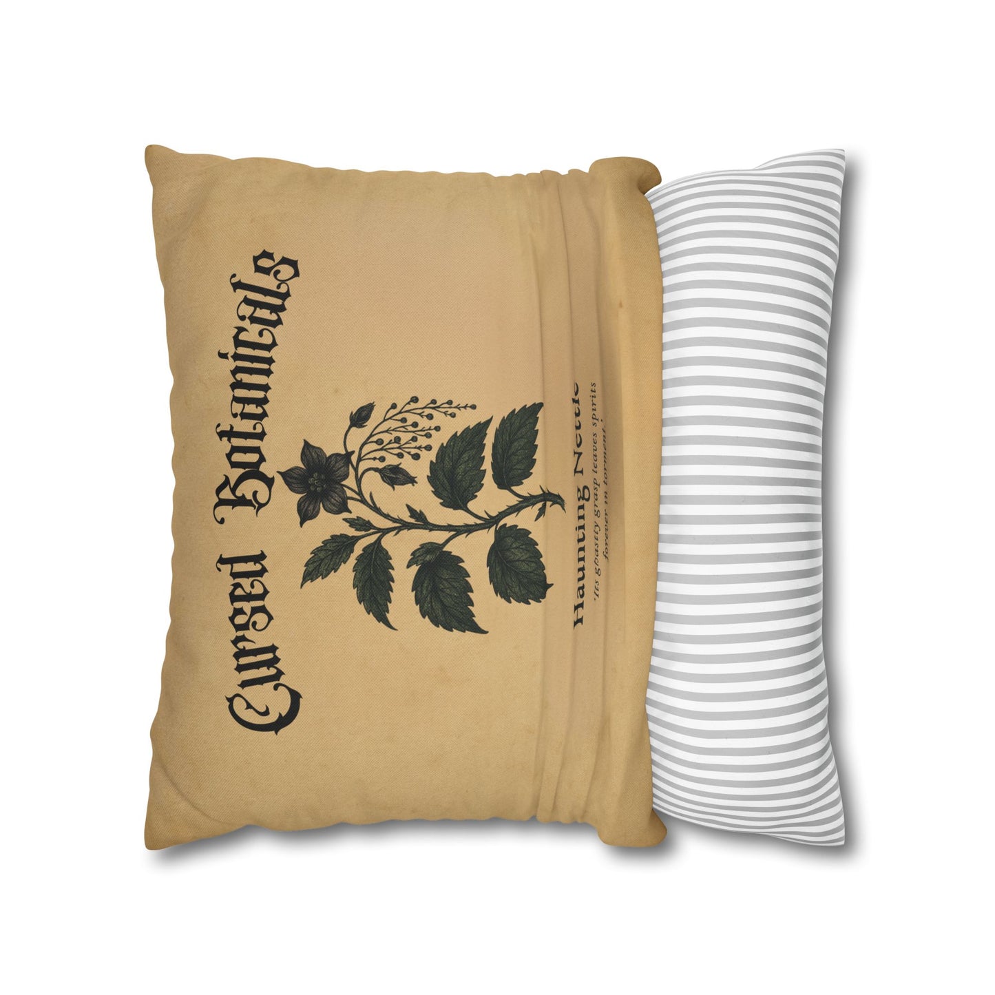 Square Pillowcase, Cursed Botanicals- Haunting Neetle, Spooky Fall Autumn Aesthetic Eerie Design
