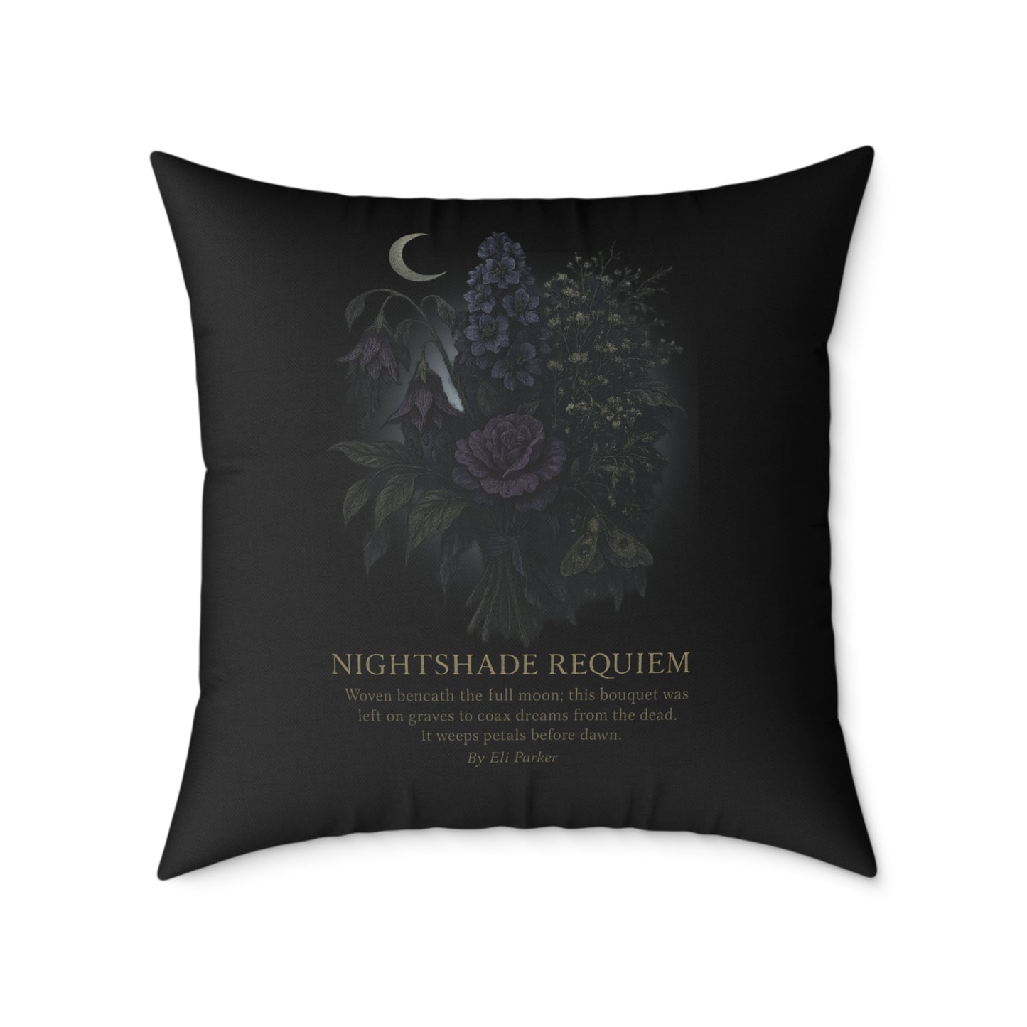 Canvas Pillow -  Haunted Bouquet Collection - Nightshade Requiem