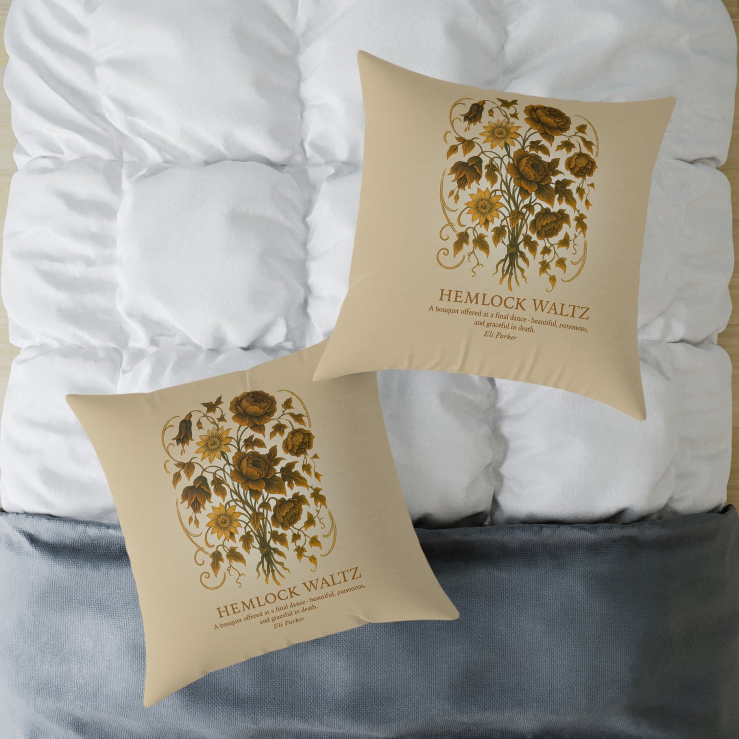Canvas Pillow -  Haunted Bouquet Collection - Hemlock Waltz