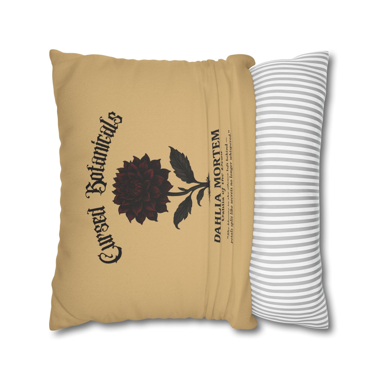 Square Pillowcase, Cursed Botanicals- Dahlia, Spooky Fall Autumn Aesthetic Eerie Design