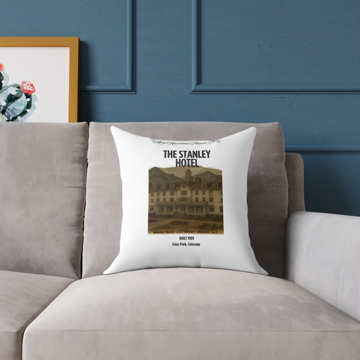 Canvas Pillow - The Most Haunted Collection Stanley Hotel - Rustic Home Decor Accent