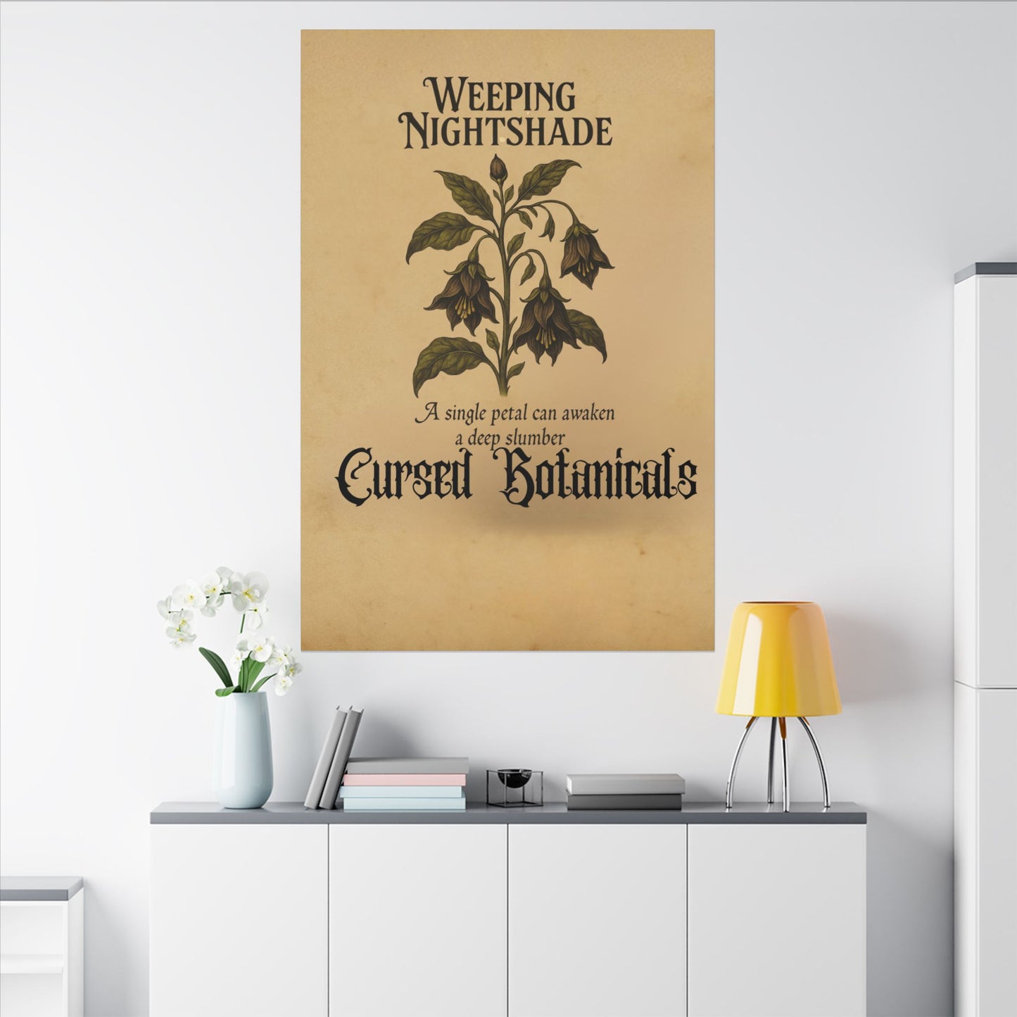 Canvas Wall Art - Cursed Botanicals Collection - Weeping Nightshade Gothic Boho Halloween Decor
