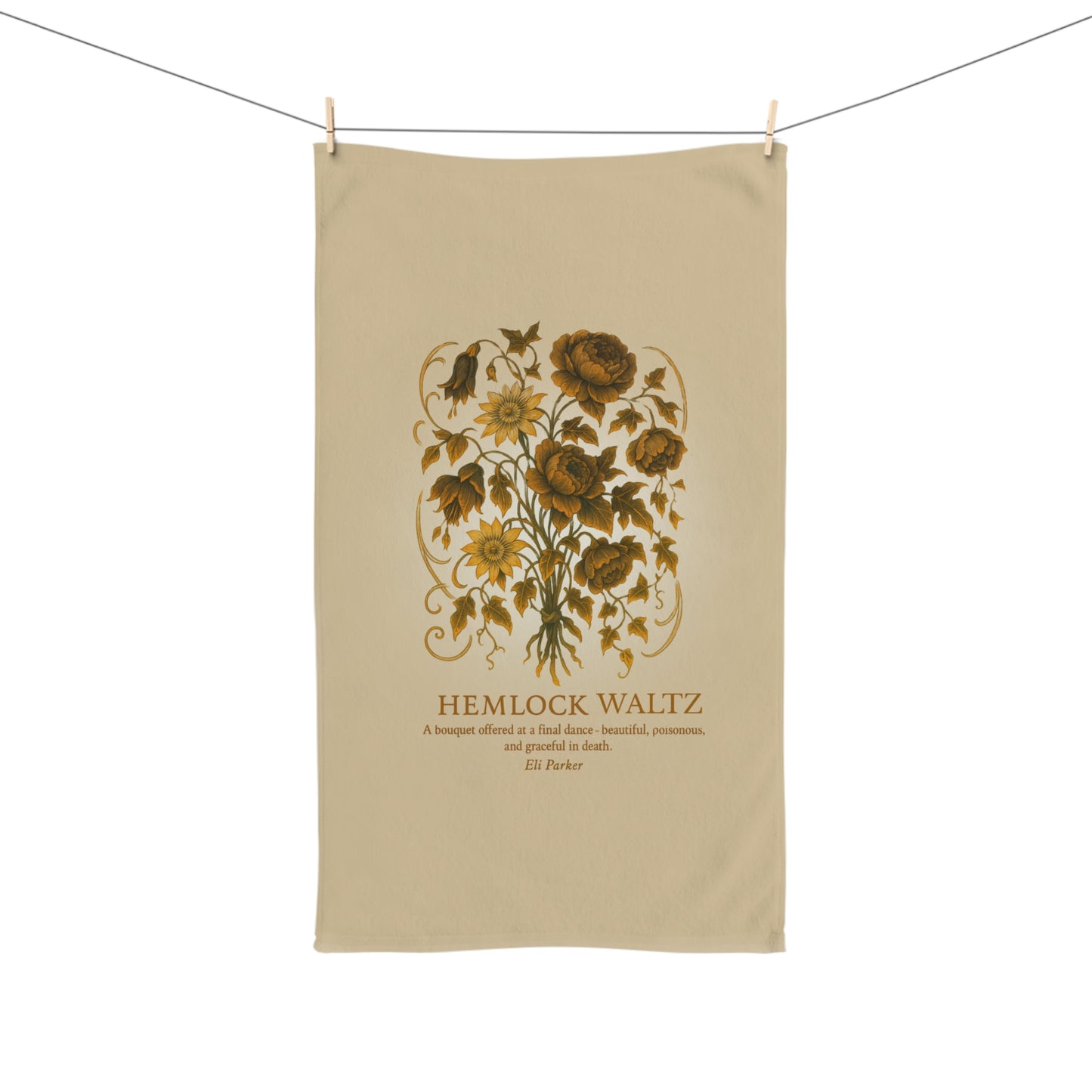 Hand Towel - Haunted Bouquet Collection -Hemlock Waltz Design