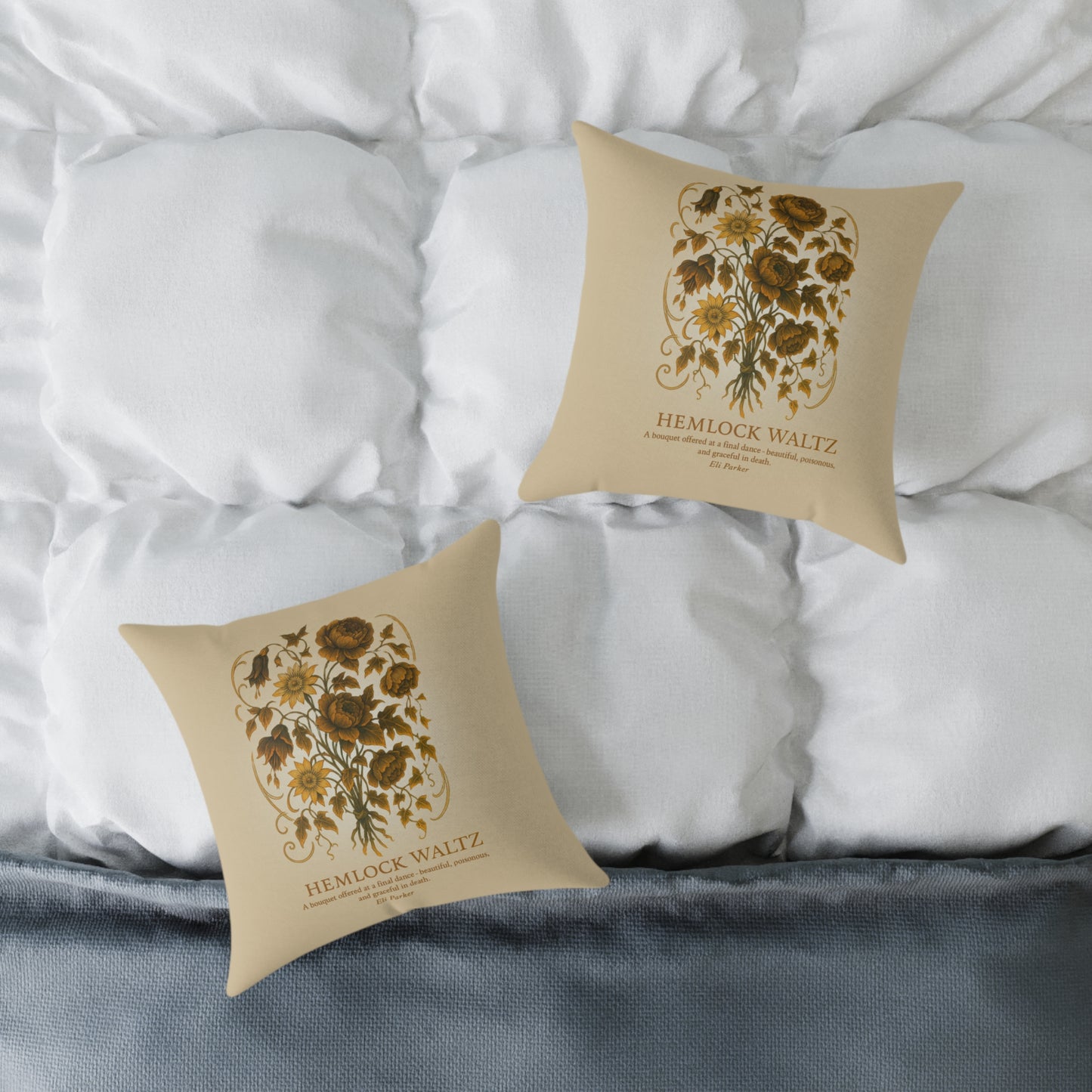 Canvas Pillow -  Haunted Bouquet Collection - Hemlock Waltz