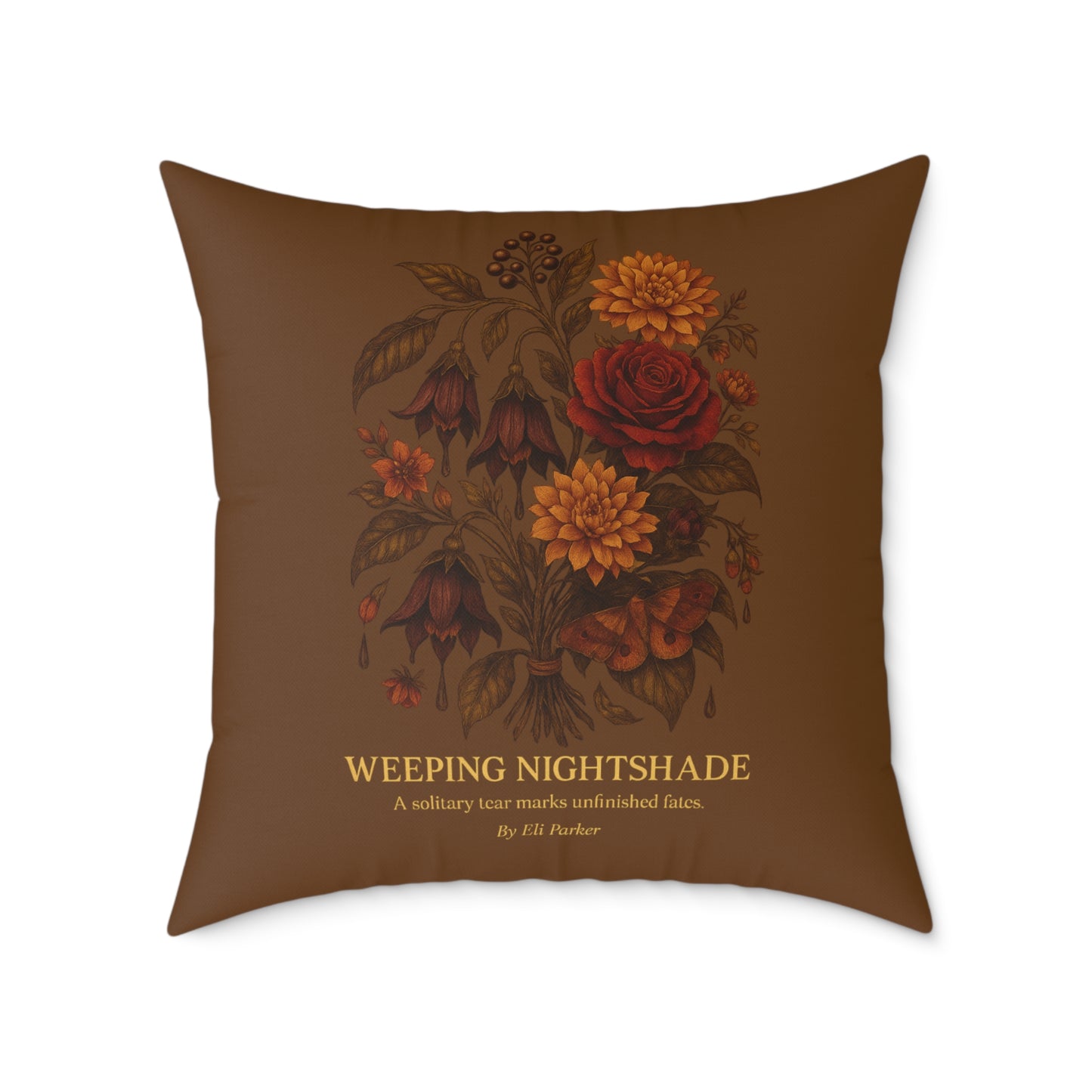 Canvas Pillow -  Haunted Bouquet Collection - Weeping Nightshade