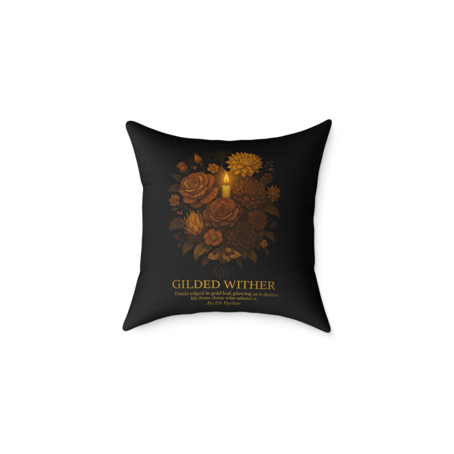 Canvas Pillow -  Haunted Bouquet Collection - Gilded Wither