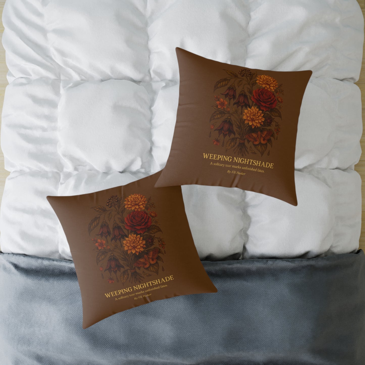 Canvas Pillow -  Haunted Bouquet Collection - Weeping Nightshade