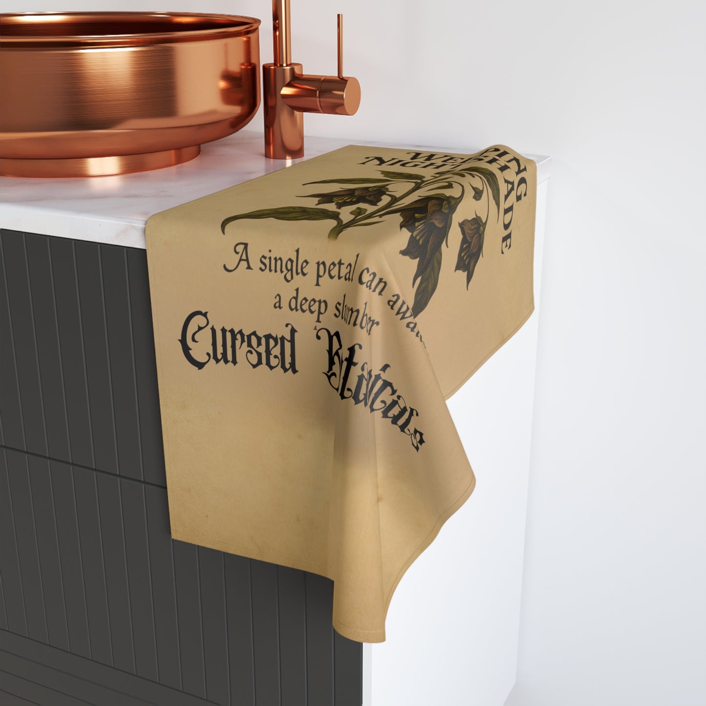 Hand Towel -Cursed Botanicals Collection- Weeping Nightshade Design