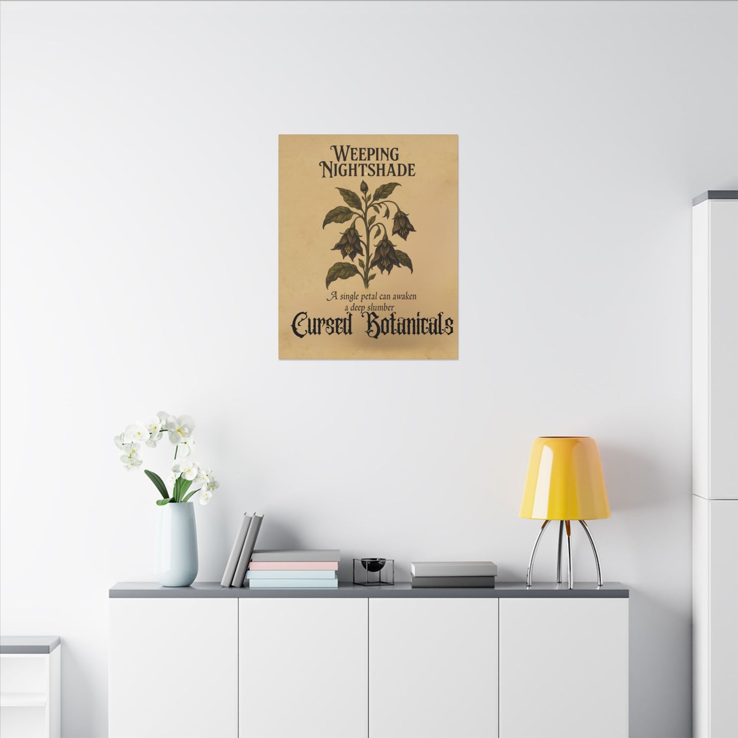 Canvas Wall Art - Cursed Botanicals Collection - Weeping Nightshade Gothic Boho Halloween Decor