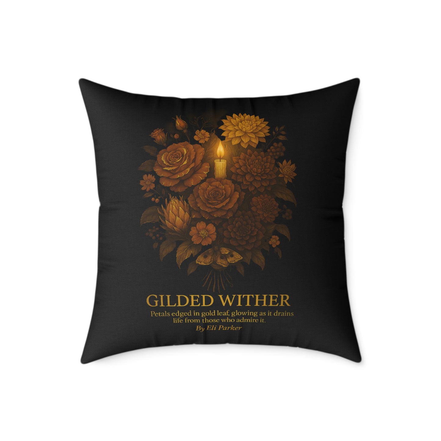 Canvas Pillow -  Haunted Bouquet Collection - Gilded Wither