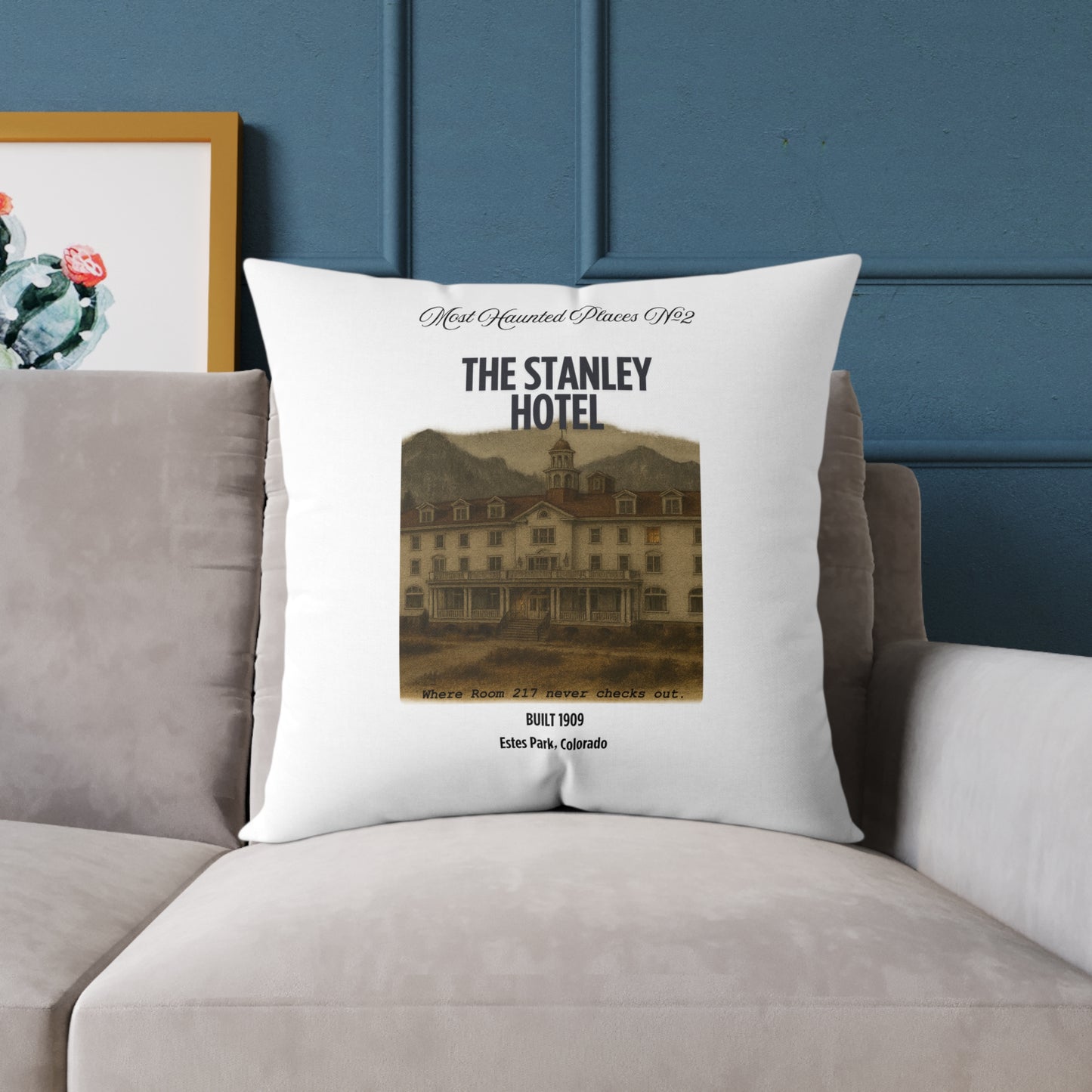 Canvas Pillow - The Most Haunted Collection Stanley Hotel - Rustic Home Decor Accent