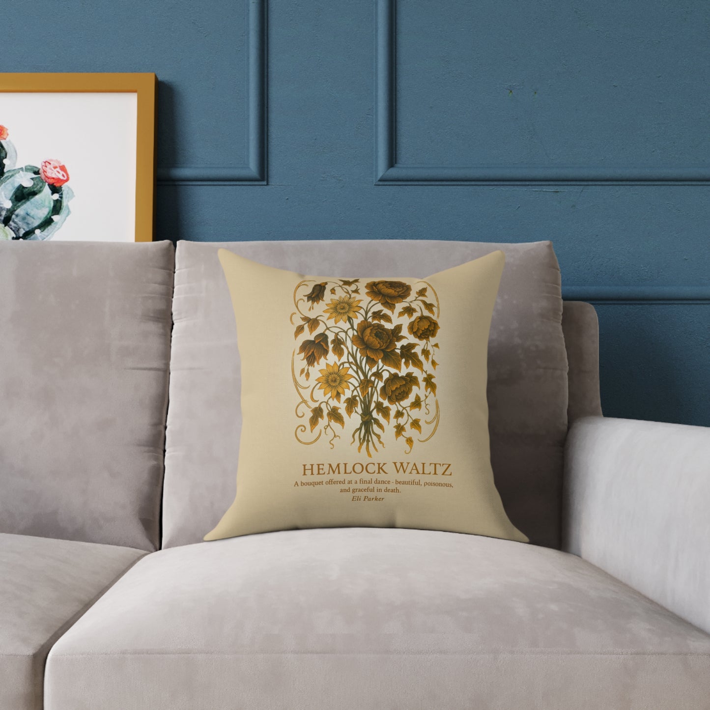 Canvas Pillow -  Haunted Bouquet Collection - Hemlock Waltz