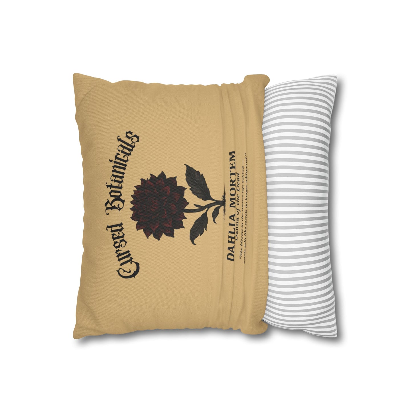 Square Pillowcase, Cursed Botanicals- Dahlia, Spooky Fall Autumn Aesthetic Eerie Design