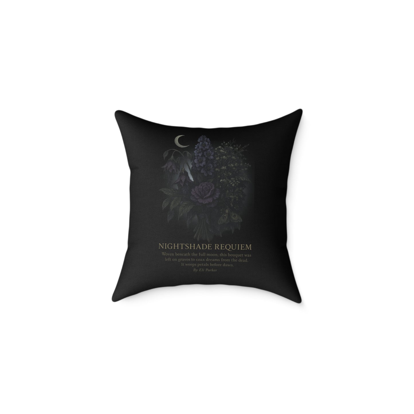 Canvas Pillow -  Haunted Bouquet Collection - Nightshade Requiem