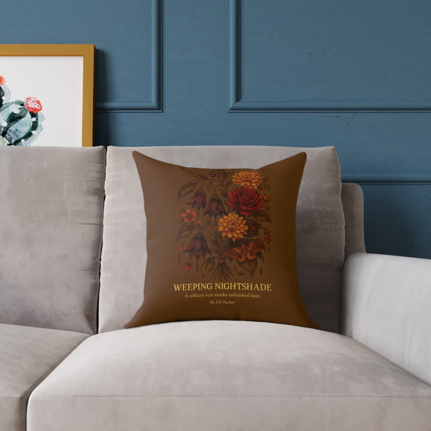 Canvas Pillow -  Haunted Bouquet Collection - Weeping Nightshade