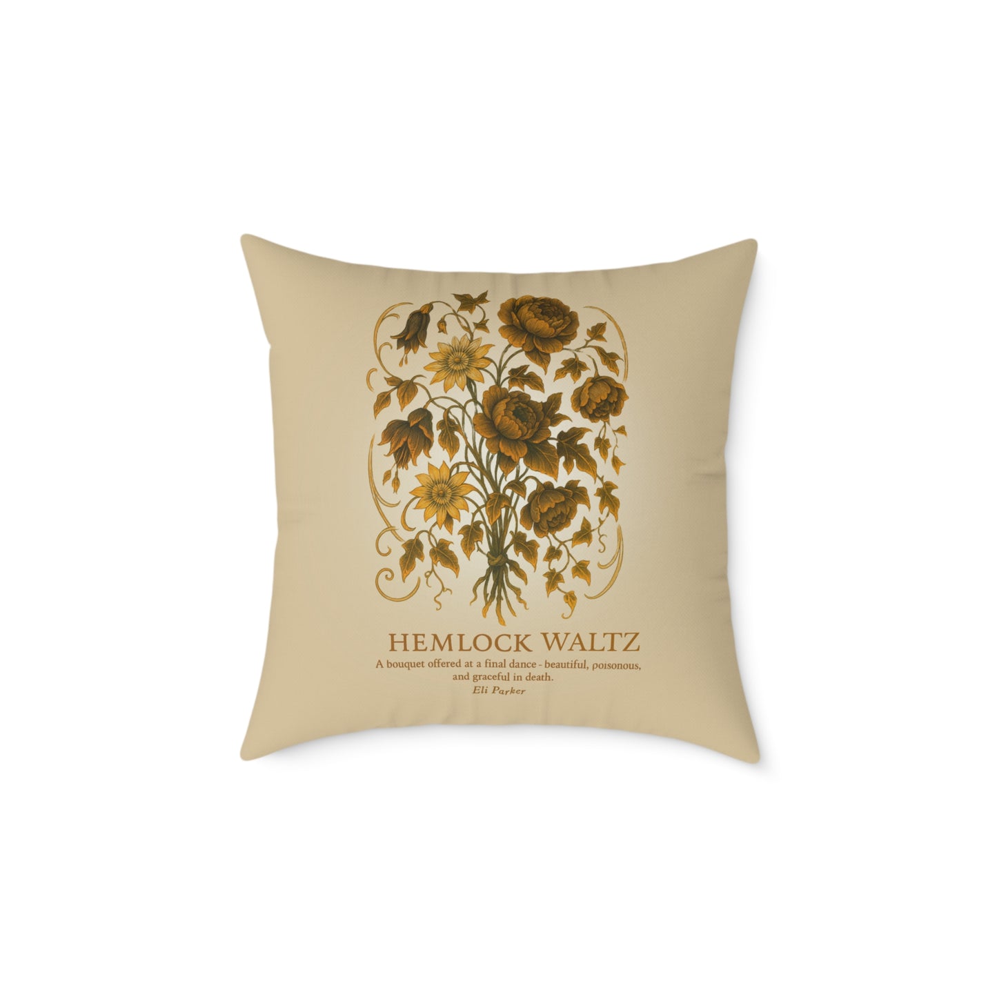 Canvas Pillow -  Haunted Bouquet Collection - Hemlock Waltz