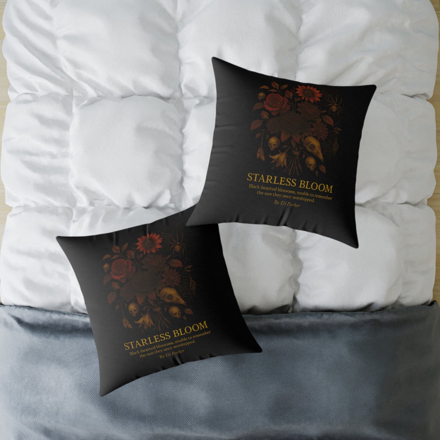 Canvas Pillow -  Haunted Bouquet Collection - Starless Bloom