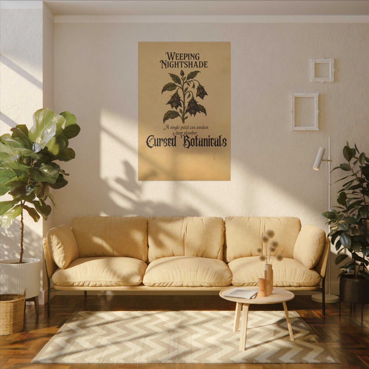 Canvas Wall Art - Cursed Botanicals Collection - Weeping Nightshade Gothic Boho Halloween Decor