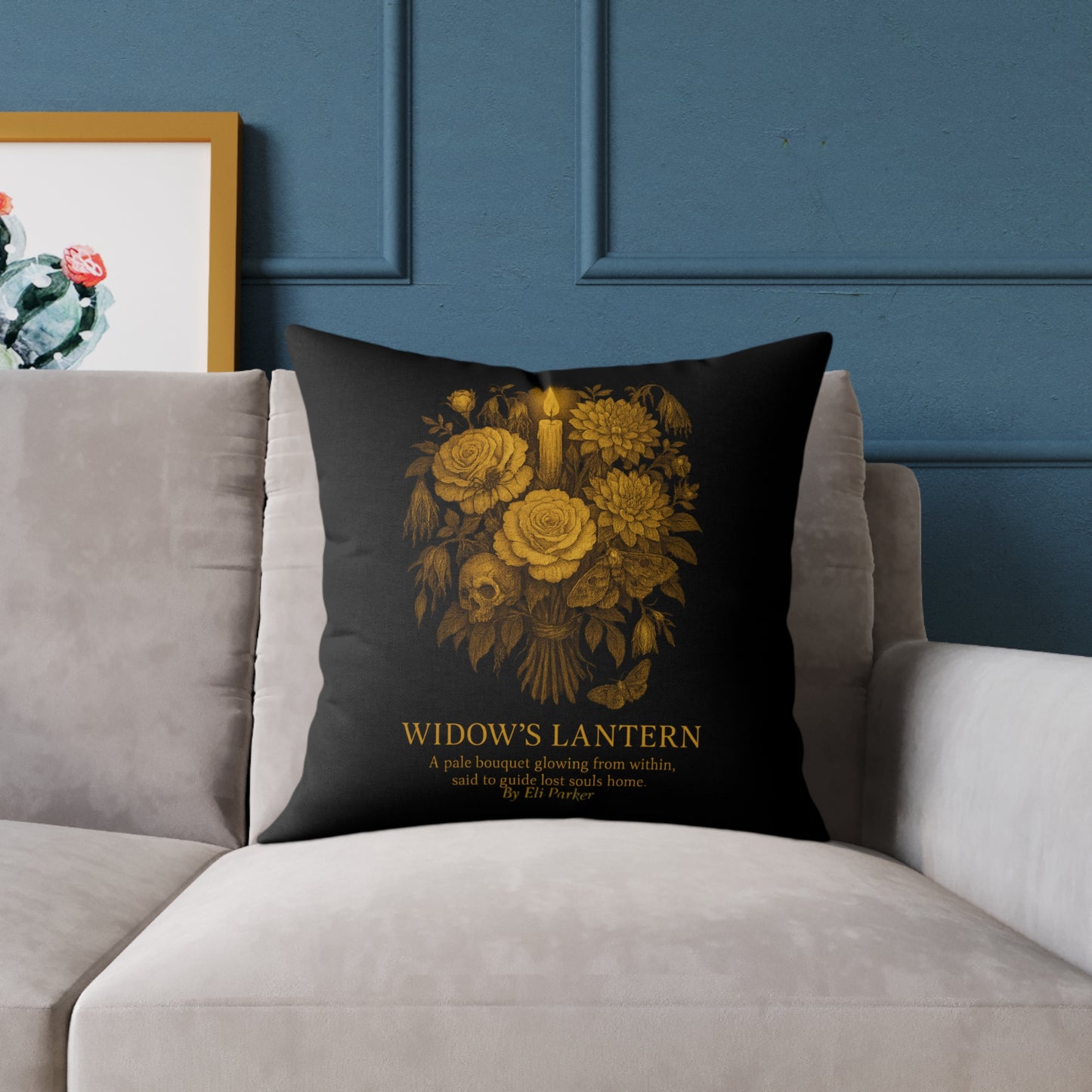 Canvas Pillow -  Haunted Bouquet Collection - Widow's Lantern