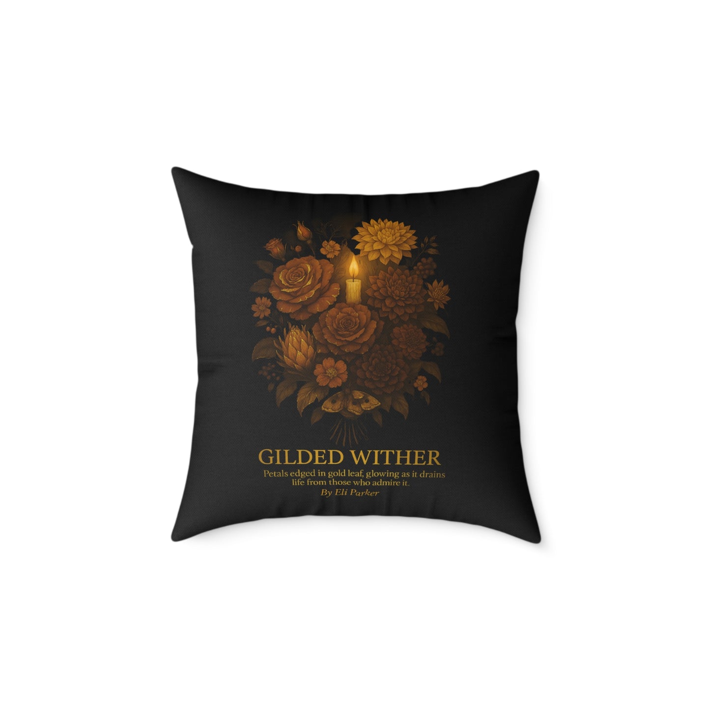Canvas Pillow -  Haunted Bouquet Collection - Gilded Wither