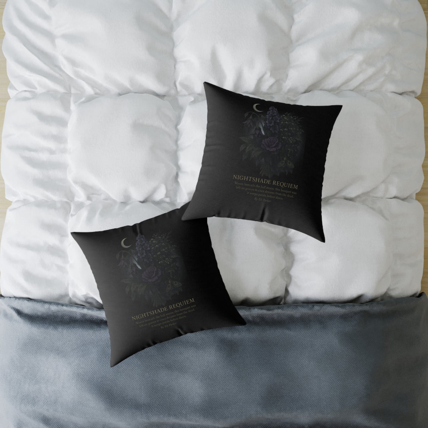 Canvas Pillow -  Haunted Bouquet Collection - Nightshade Requiem