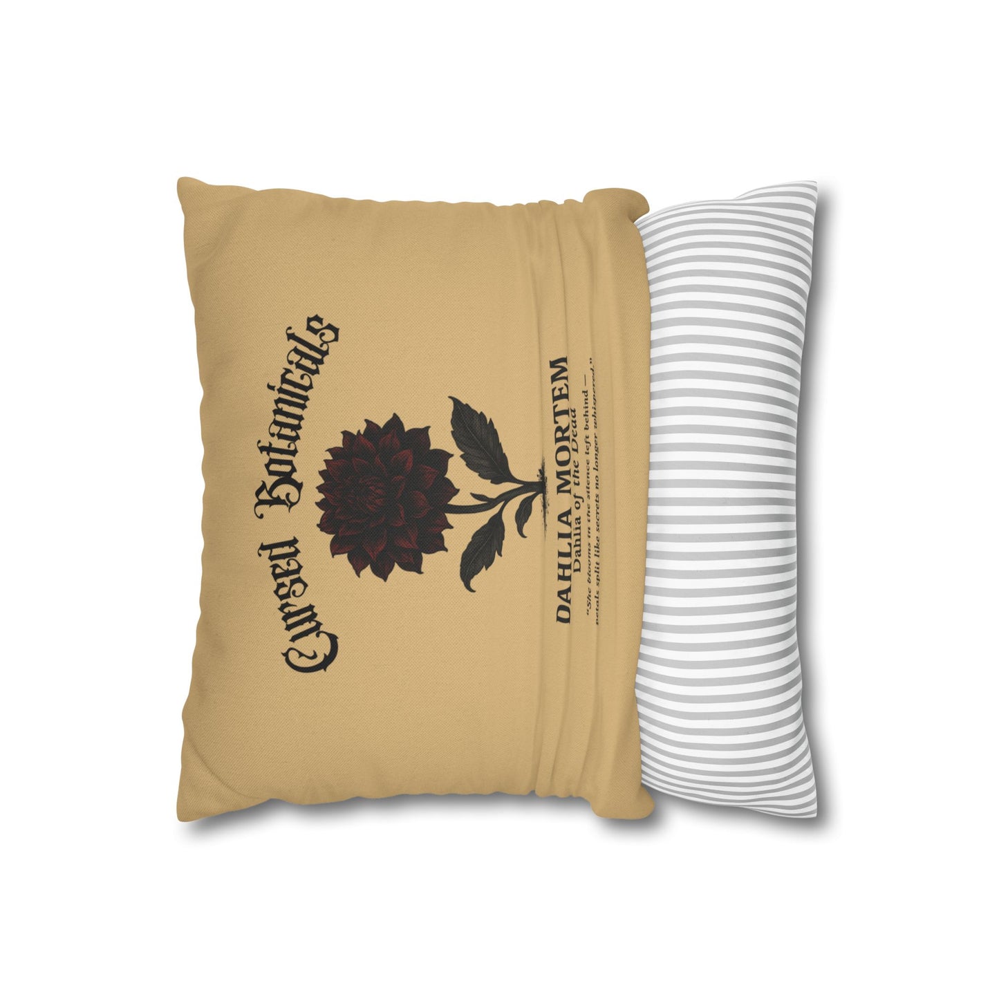 Square Pillowcase, Cursed Botanicals- Dahlia, Spooky Fall Autumn Aesthetic Eerie Design