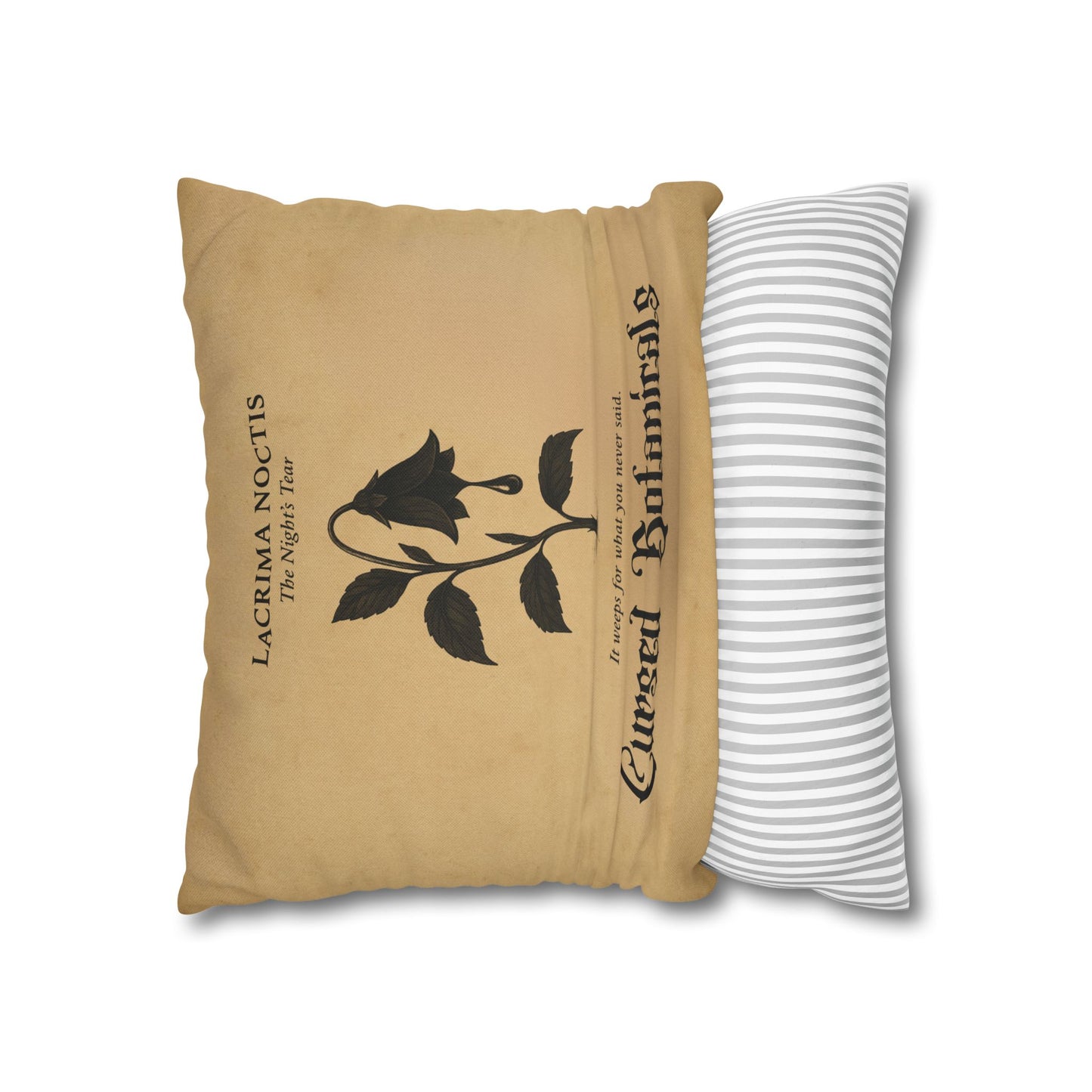 Square Pillowcase, Cursed Botanicals- Night's Tear, Spooky Fall Autumn Aesthetic Eerie Design