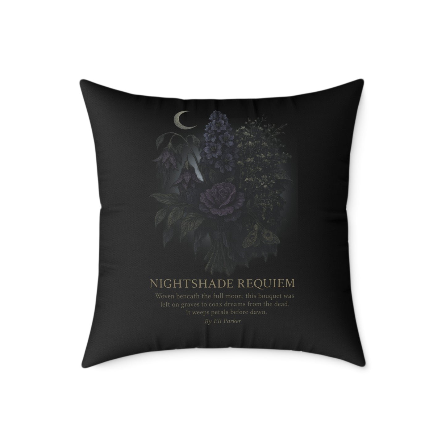 Canvas Pillow -  Haunted Bouquet Collection - Nightshade Requiem