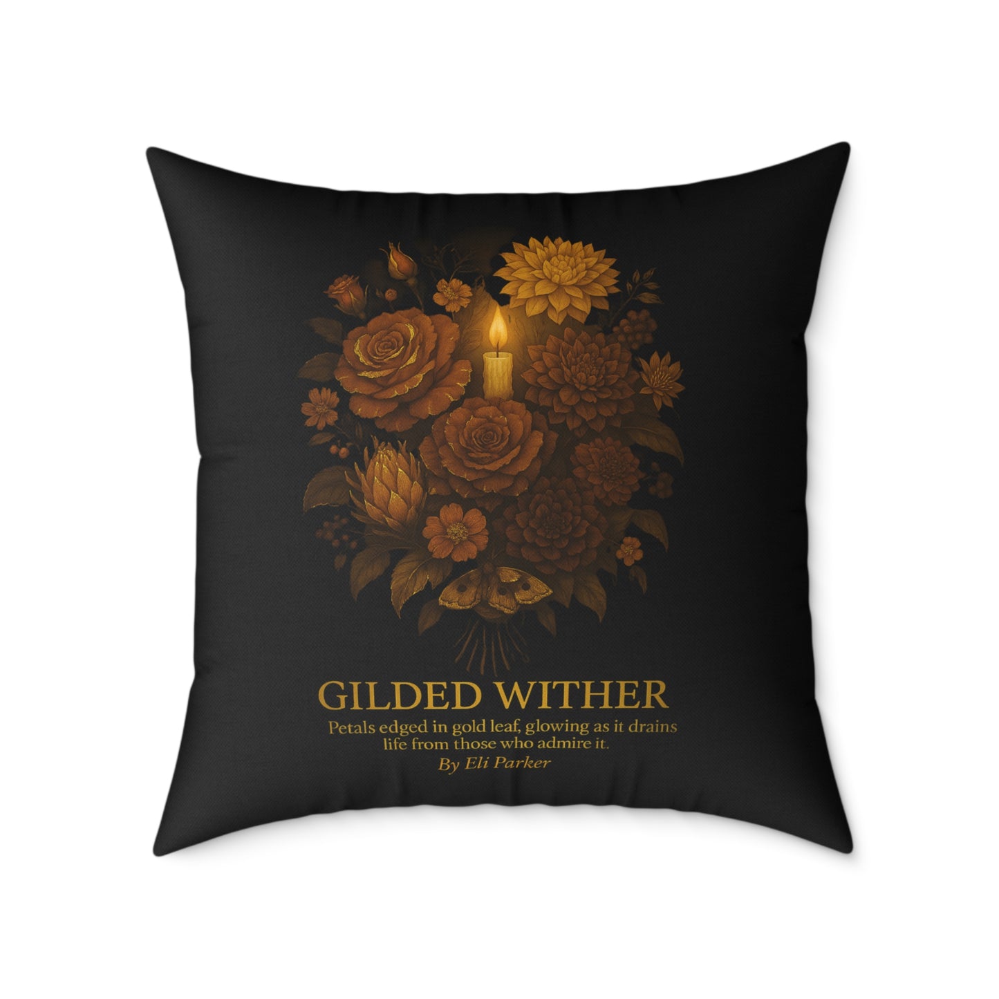 Canvas Pillow -  Haunted Bouquet Collection - Gilded Wither