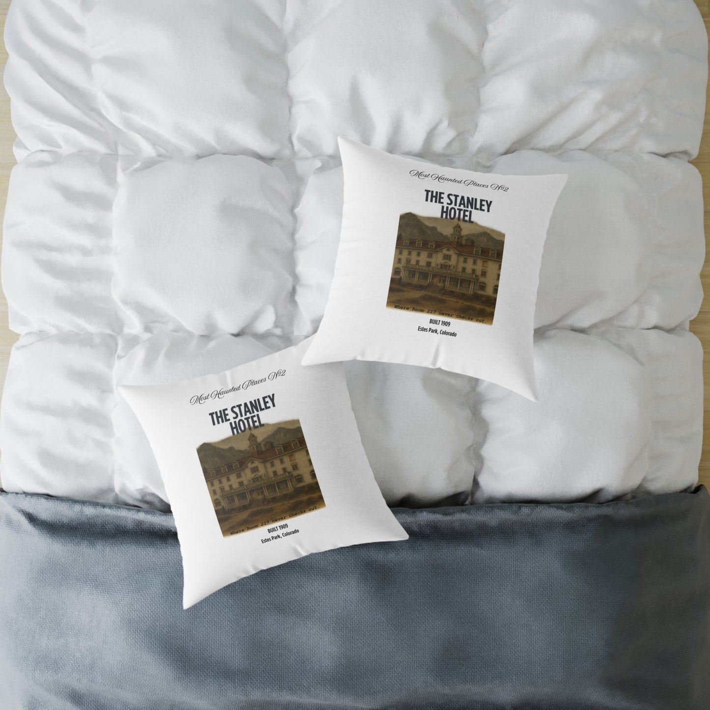 Canvas Pillow - The Most Haunted Collection Stanley Hotel - Rustic Home Decor Accent